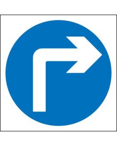 Turn Right Traffic Signs | 400mm x 400mm | Rigid Plastic