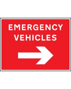 Emergency Vehicles Arrow Right Signs | 600mm x 450mm | Rigid Plastic