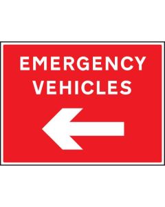 Emergency Vehicles Arrow Left Signs | 600mm x 450mm | Rigid Plastic