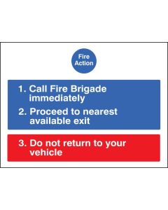 Fire Action Notice for Car Parks