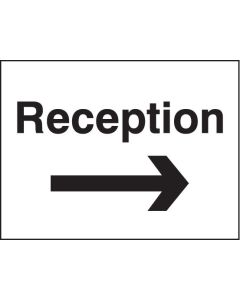 Reception Arrow Right Signs | 400mm x 300mm | Rigid Plastic