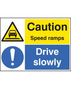 Caution Speed Ramps - Drive Slowly Signs