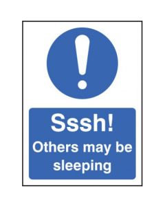 Sssh! Others May Be Sleeping Sign | 75mm x 100mm | Self Adhesive Vinyl