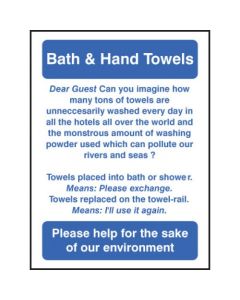 Bath & Hand Towels Sign | 75mm x 100mm | Self Adhesive Vinyl