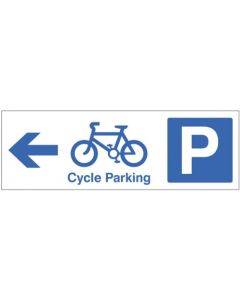 Cycle Parking Left Signs | 300mm x 100mm | Rigid Plastic