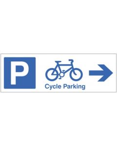 Cycle Parking Right Signs | 300mm x 100mm | Rigid Plastic