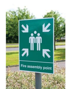 Fire Assembly Point Sign for Post Mounting