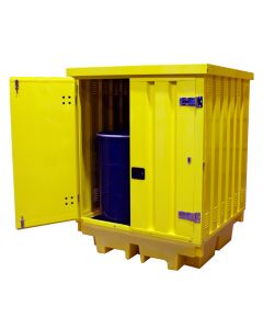 Romold | BP4HCS | Steel Covered 4 Drum Spill Pallet with Lockable Doors