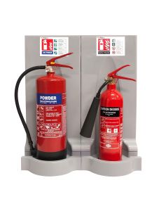 Dry Powder & CO2 Extinguishers, 2 stands & Signs