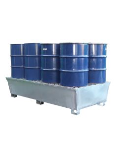 Romold | GSP8D | Galvanised Steel 8 Drum Spill Pallet