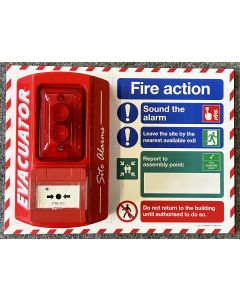 Evacuator Call Point Site Alarm & Fire Action Notice Mounting Board