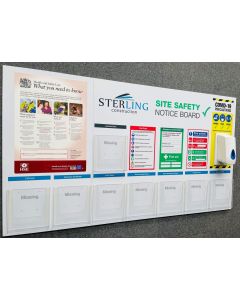 Construction Safety Notice Boards with Deep Capacity Holders