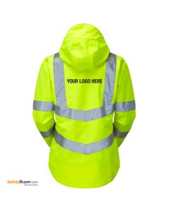 PULSAR® P704 | ADD YOUR LOGO | Ladies High Visibility Mesh Lined Storm Coat - Yellow