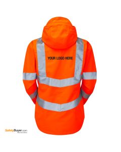 PULSAR® PR705 | ADD YOUR LOGO | Ladies Rail Spec High Visibility Mesh Lined Storm Coat - Orange