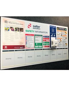 Construction Site QHSE Safety Notice Boards with Hand Sanitising Dispenser