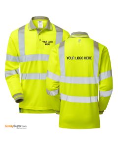 PULSAR® P458 | ADD YOUR LOGO | High Visibility Long Sleeved Polo Shirts 