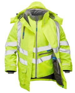 PULSAR® P487 High Visibility 7-in-1 Interactive Storm Coat & Body Warmer - Yellow