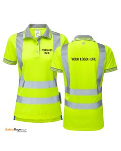 PULSAR® P700 | ADD YOUR LOGO | Ladies High Visibility Short Sleeve Polo Shirt - Yellow