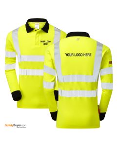 PULSAR® PARC21 | ADD YOUR LOGO | FR-AST-ARC High Visibility Long Sleeved Polo Shirts - Yellow