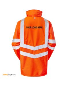 PULSAR® PR502 | ADD YOUR LOGO | Rail Spec High Visibility Padded Storm Coat - Orange