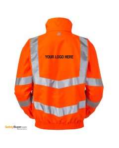 PULSAR® PR515 | ADD YOUR LOGO | Rail Spec High Visibility Mesh Lined Bomber Jacket - Orange