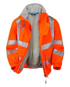 PULSAR® PR515 Rail Spec High Visibility Mesh Lined Bomber Jacket - Orange