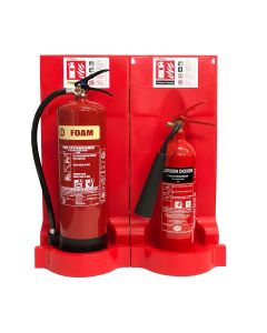 Foam & CO2 Extinguishers, 2 x Red Stands & Signs