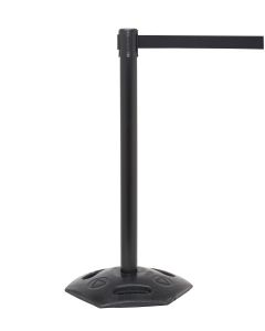 Retractable Barrier 4.9m Black Post & Black Belt