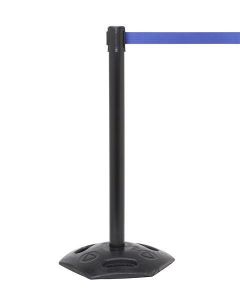 Retractable Barrier 4.9m Black Post & Blue Belt