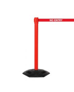 Retractable Barrier 3.4m - Red Post & Red "No Entry"