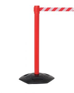 Retractable Barrier 4.9m Red Post & Red/White Belt