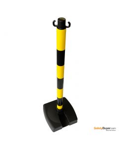 GUARDA-Flex Folding Barrier Post in Yellow/Black  | 900mm High