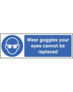 Wear Goggles Your Eyes Cannot Be Replaced Safety Signs