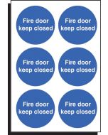 Fire Door Keep Closed - Sheet of 6 Labels