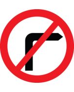 No Right Turn Reflective Traffic Signs | 600mm Diameter | 3mm Aluminium Composite (Class RA1)