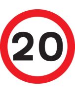 20mph Reflective Traffic Signs | 600mm Diameter | 3mm Aluminium Composite (Class R2 Permanent)