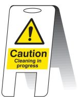 Caution Cleaning in Progress Plastic 'A' Board Free Standing Sign