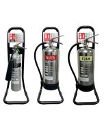 Contemporary 'Black & Chrome' Fire Extinguisher Bundle Deals | Single Stand